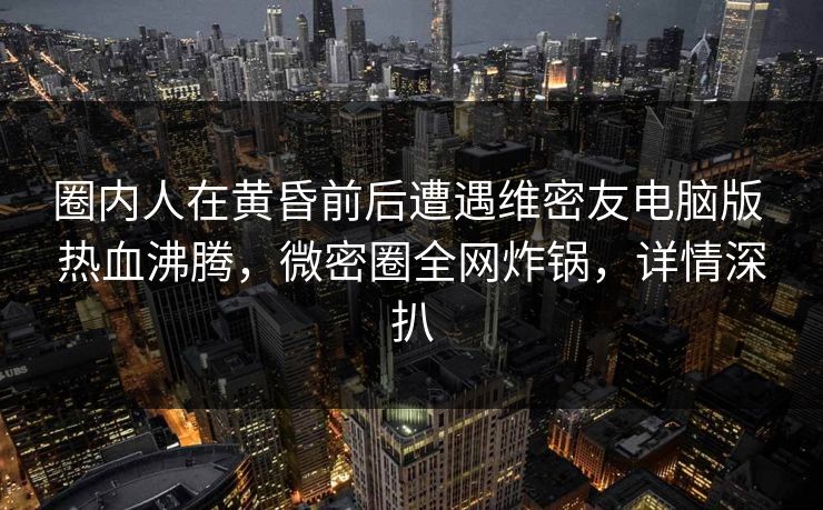 圈内人在黄昏前后遭遇维密友电脑版 热血沸腾，微密圈全网炸锅，详情深扒